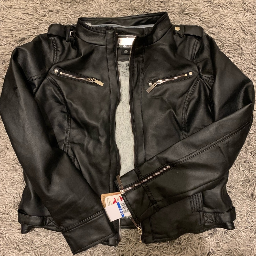 NWT Women Vegan Leather Jacket